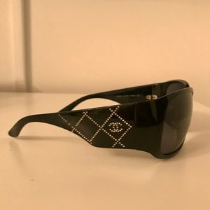Black Chanel Sunglasses w/ Encrusted Crystals
